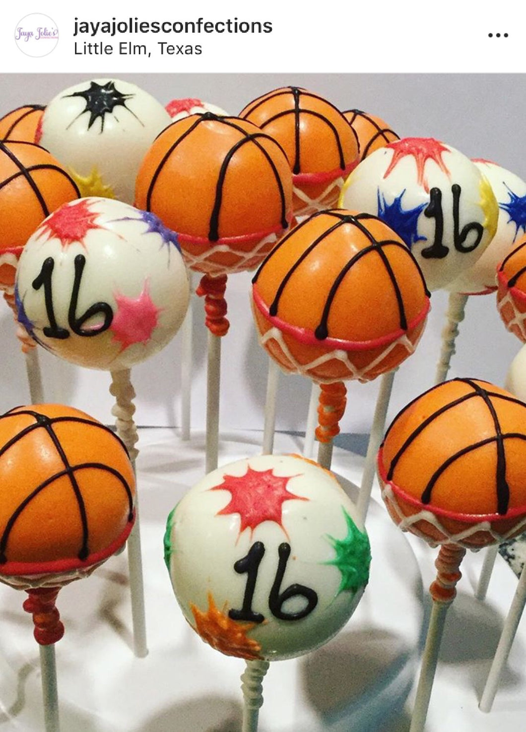 Specialty Basketball Cake Pops - price per item