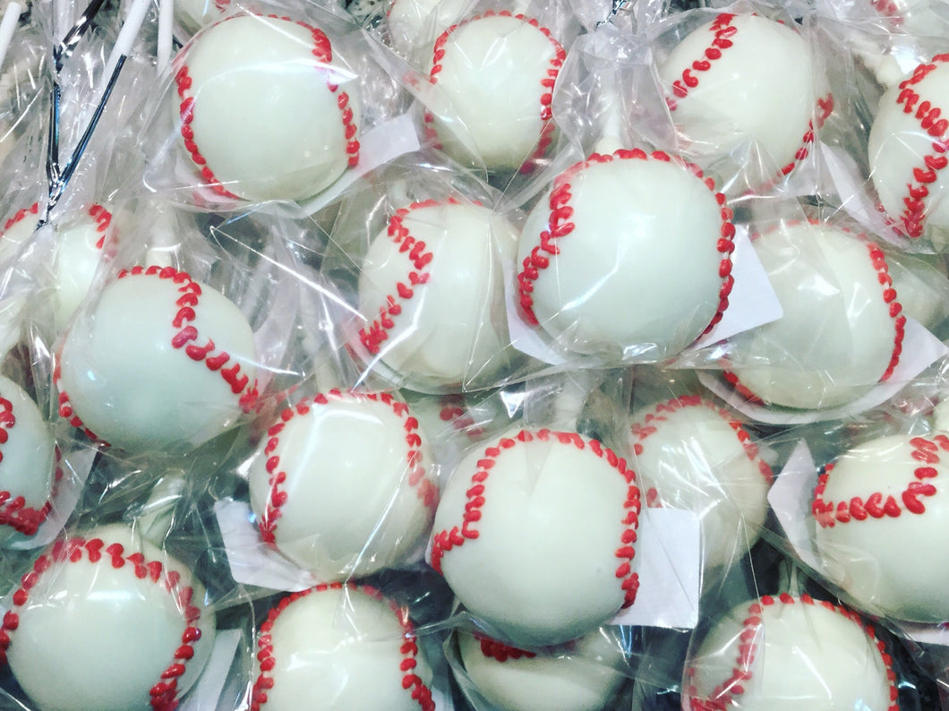 Specialty Baseball Cake Pops - price per item