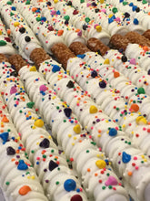 Load image into Gallery viewer, Confetti Chocolate Dipped Pretzel Rod - price per item